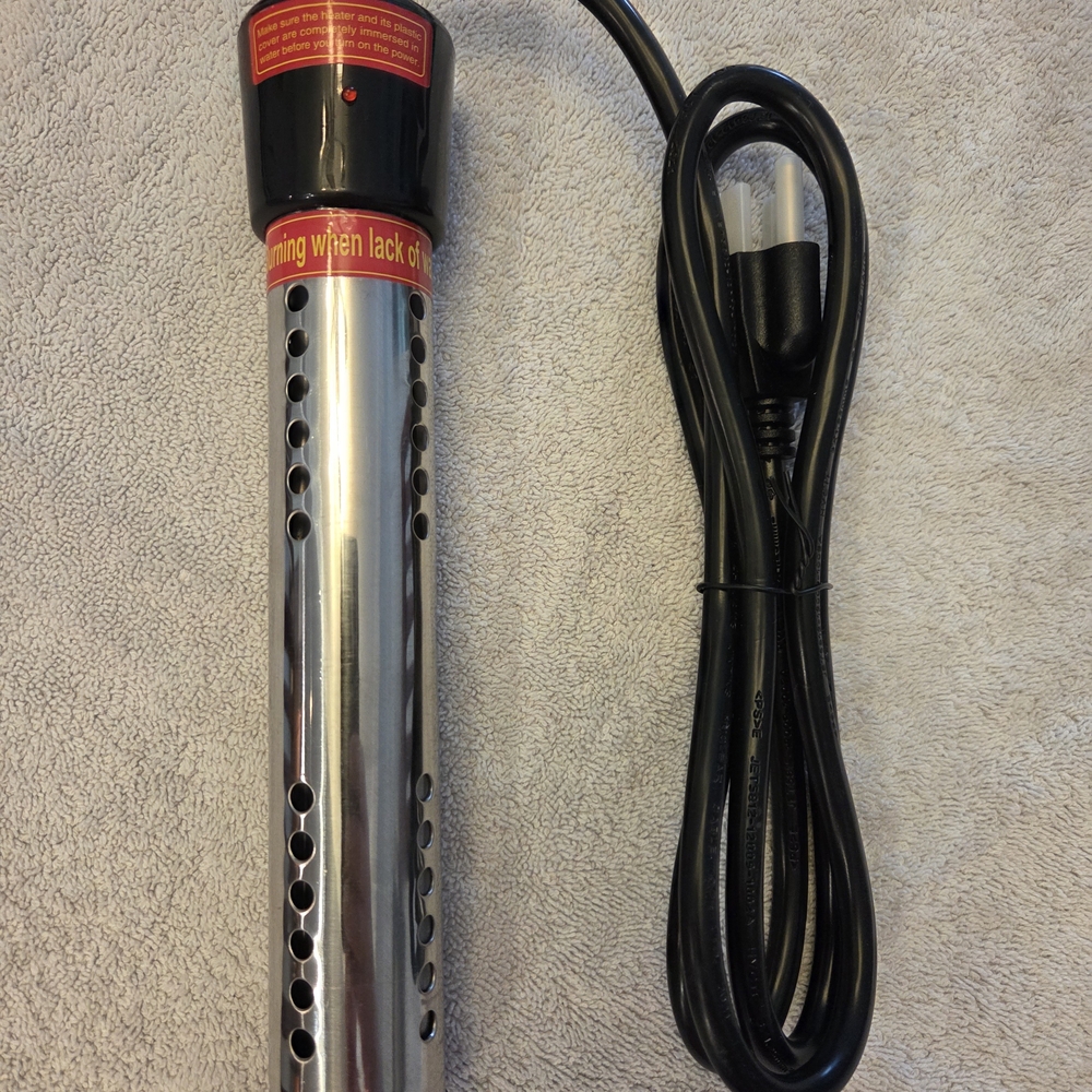 1500 Watt Stainless Steel Immersion Heater with Black Cord